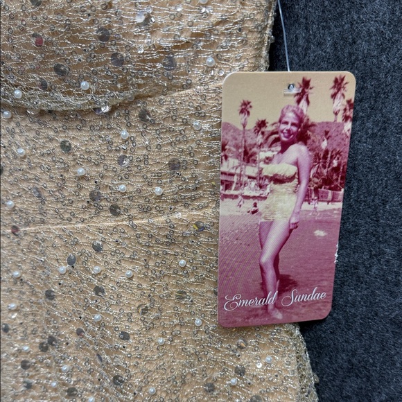 Emerald Sundae Sparkling Gold Dress - Picture 2 of 6